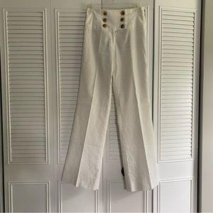 White high waisted linen pants